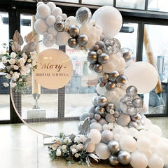 144pcs Silvery Confetti Balloons Garland Kit for Party Decoration