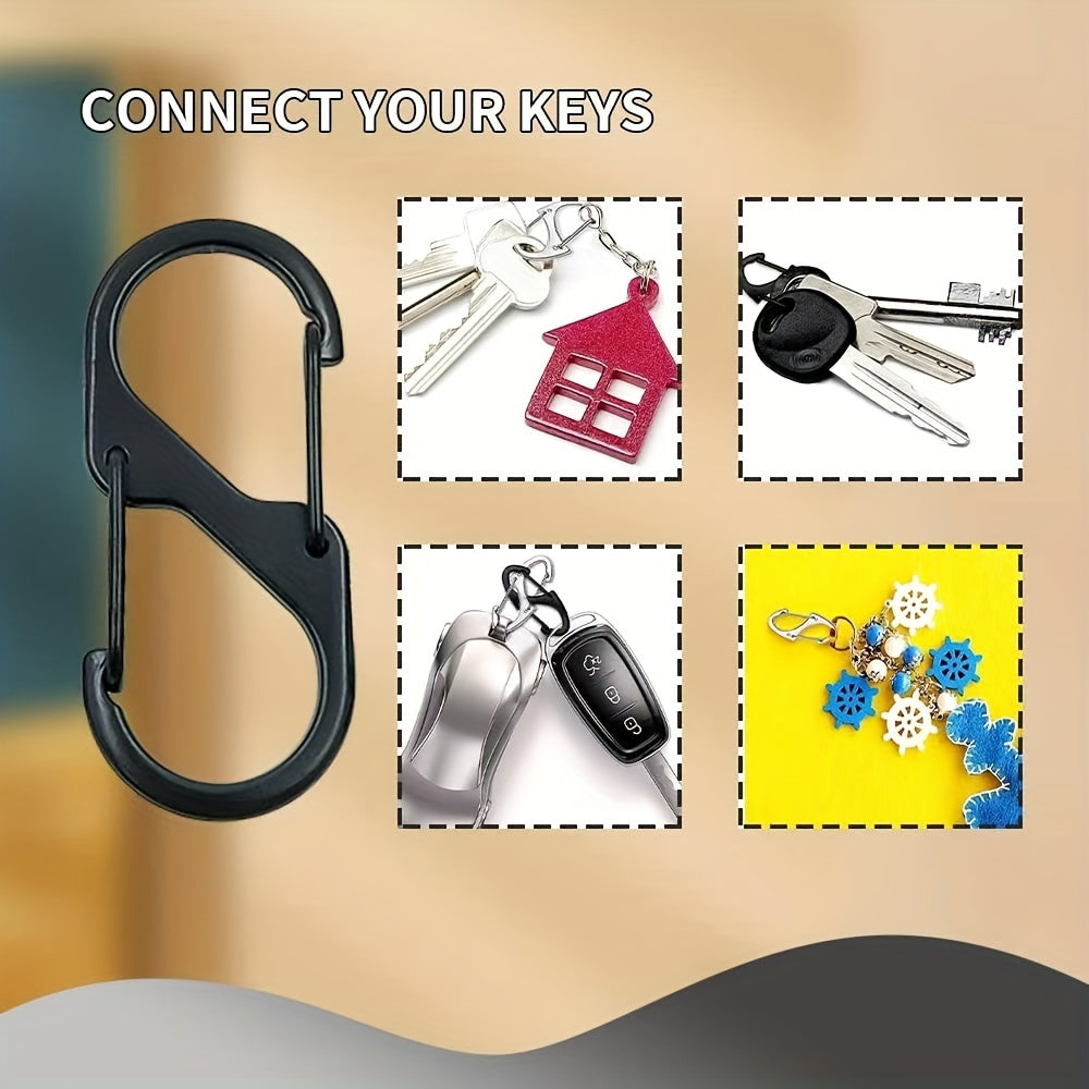 20pcs Small Carabiner Clips Key Double Clip Hook Alloy Carabiners Spring Clip