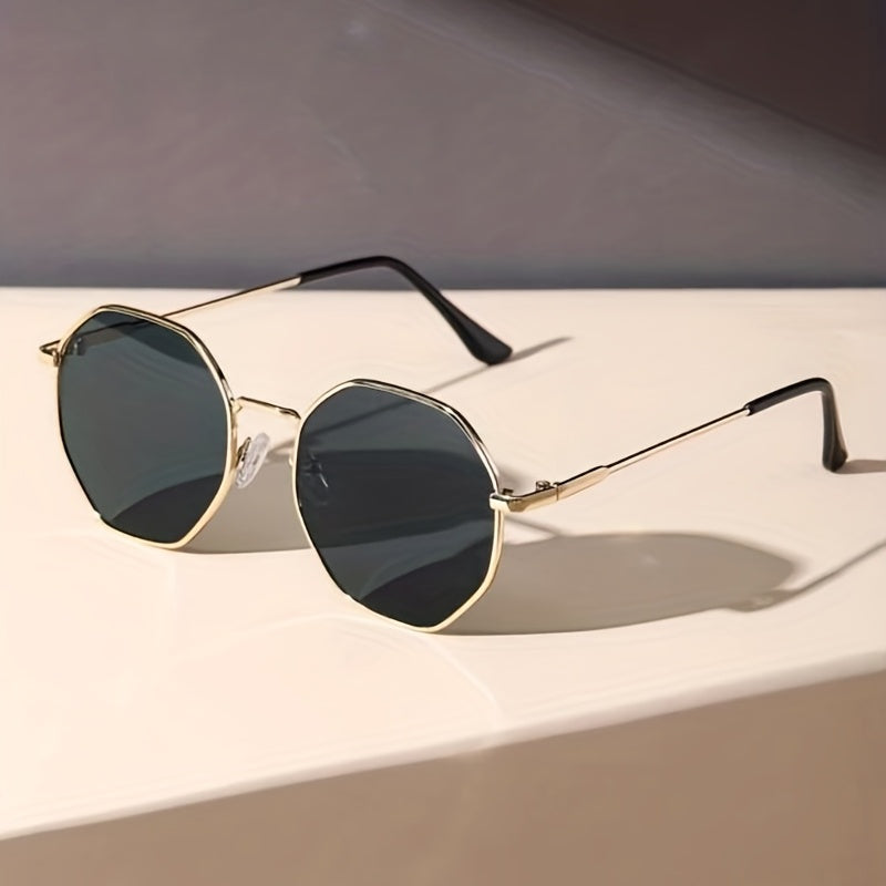 Geometric Metal Sunglasses Retro Anti Glare Sun Shades