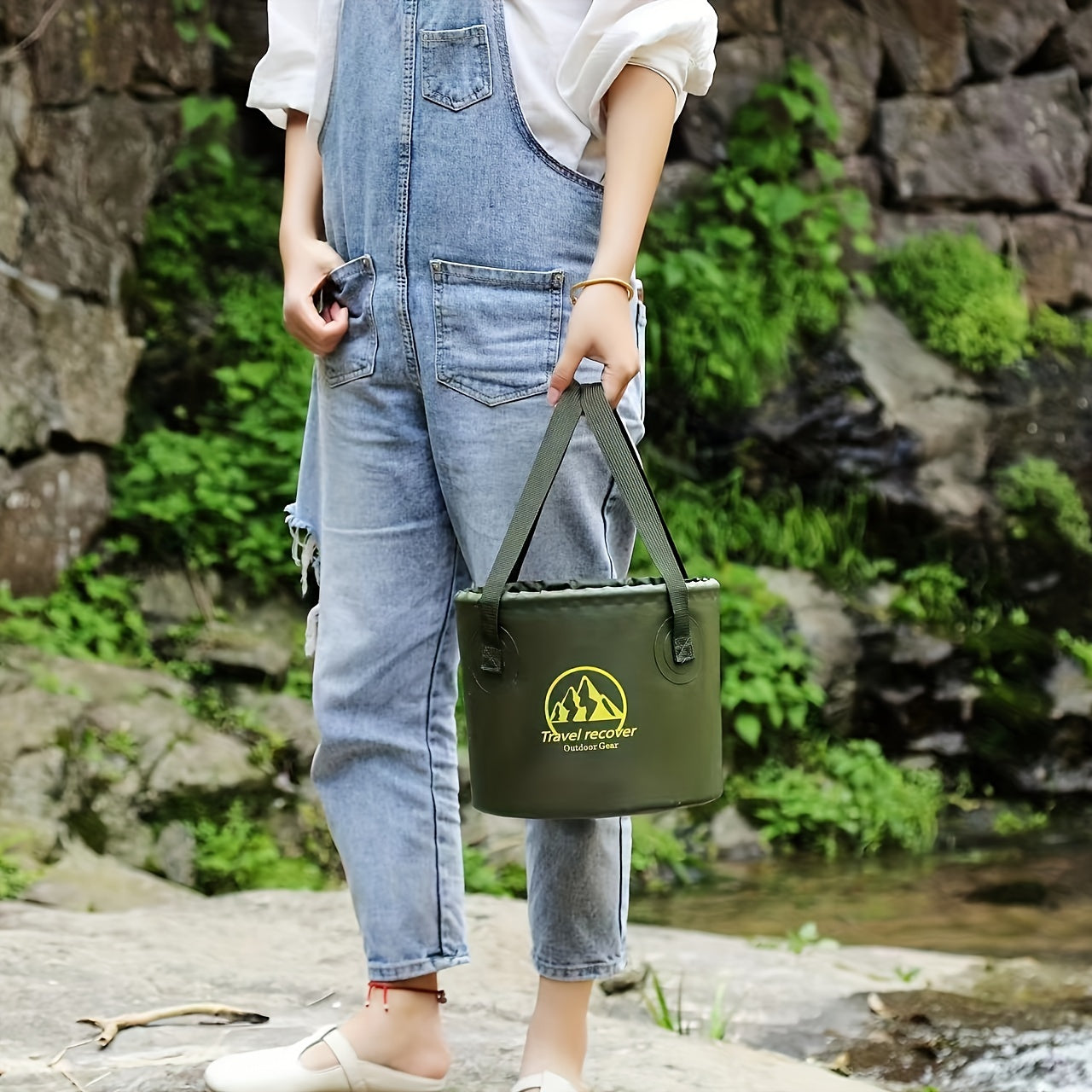 Foldable Portable Bucket Large Capacity Suitable For Camping Picnic Washing