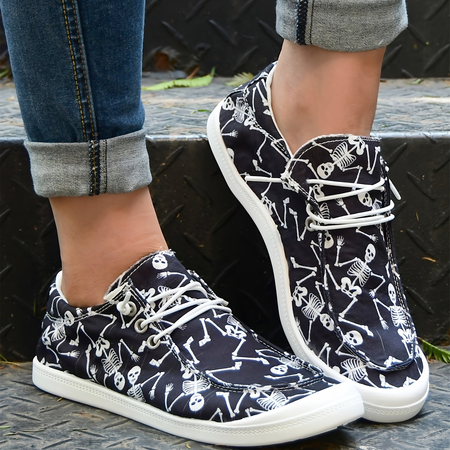 Halloween Skull Boat Shoes Lightweight Running Sneakers