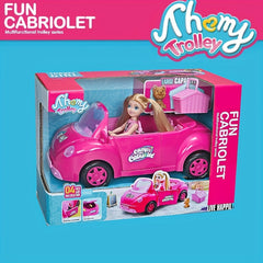 Travel Girl Doll's Cabriolet Playset with Pet Dog