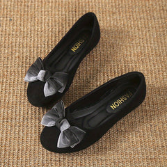 Women's Bowknot Flat Shoes Slip On Soft Sole Shoes Dress Ballet Flats