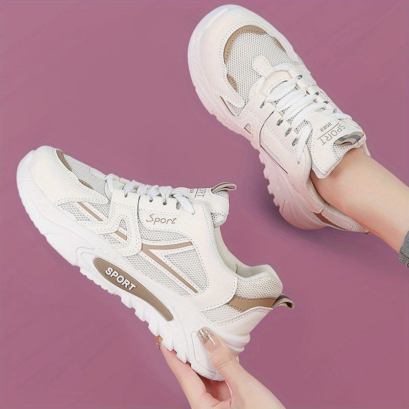 Women's Mesh Platform Sneakers Lace Up Outdoor Shoes Running Shoes