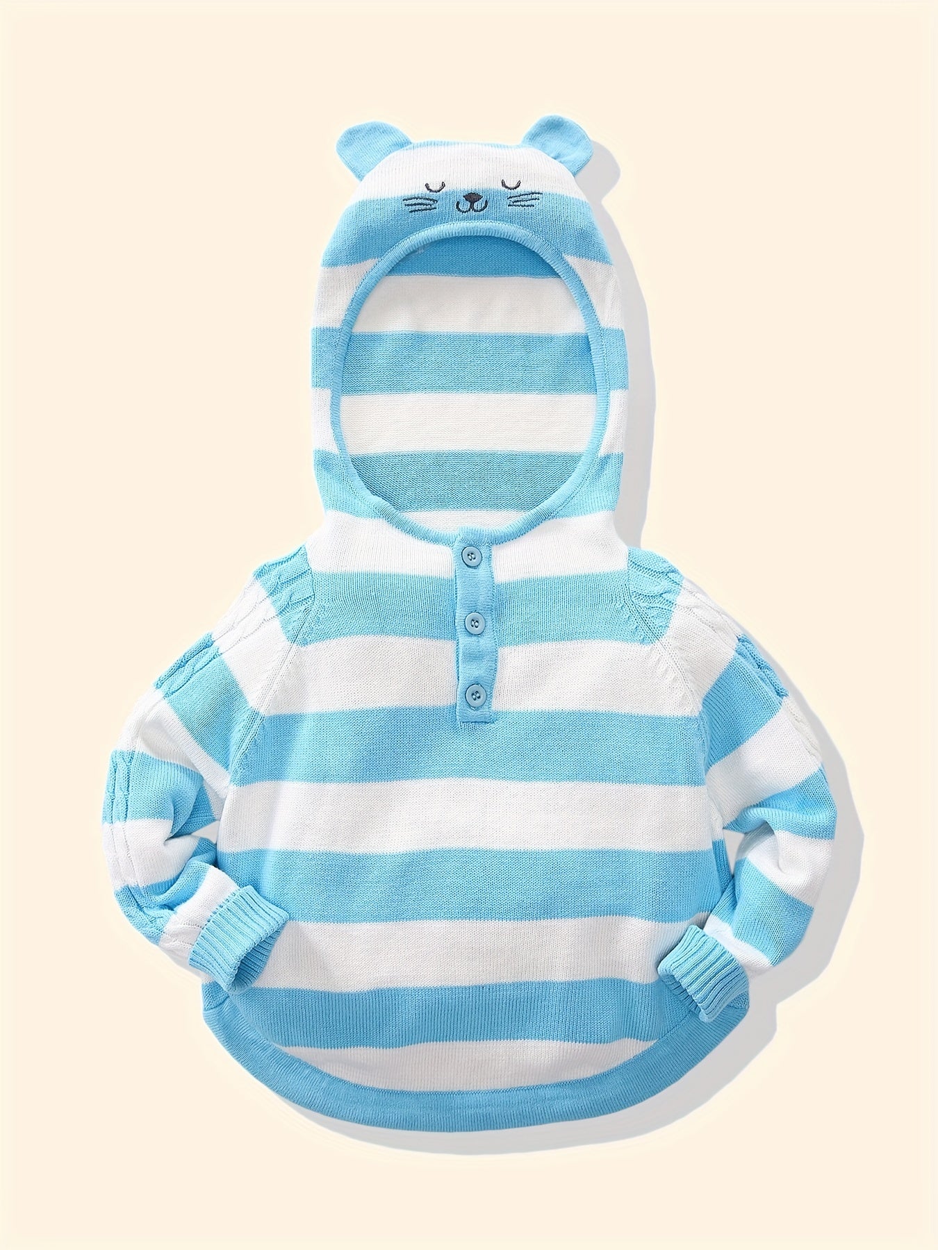 Baby Thin Stripe Hooded Sweater Newborn Cotton Hoodie