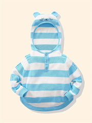 Baby Thin Stripe Hooded Sweater Newborn Cotton Hoodie