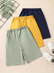 3pcs Boys Letter Print Casual Quick-drying Shorts for Summer