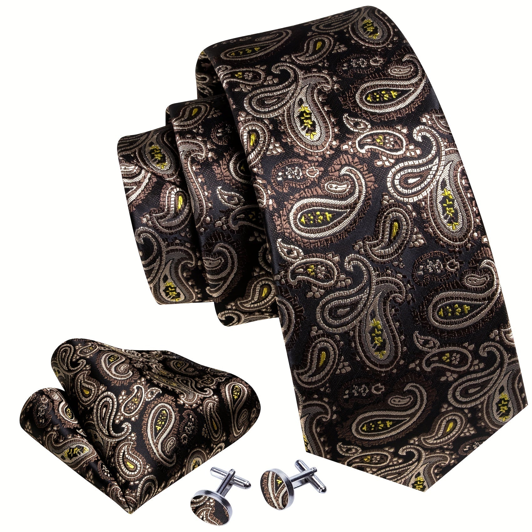 Barry Wang Paisley Jacquard Tie Set