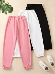 3pcs Girls California Graphic Sweatpants Jogger Set