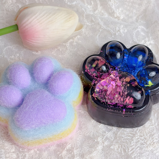 Rainbow Purple Cat Paw Toy Desk Decoration