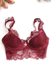 Lace Push Up Bra with Scalloped Trim