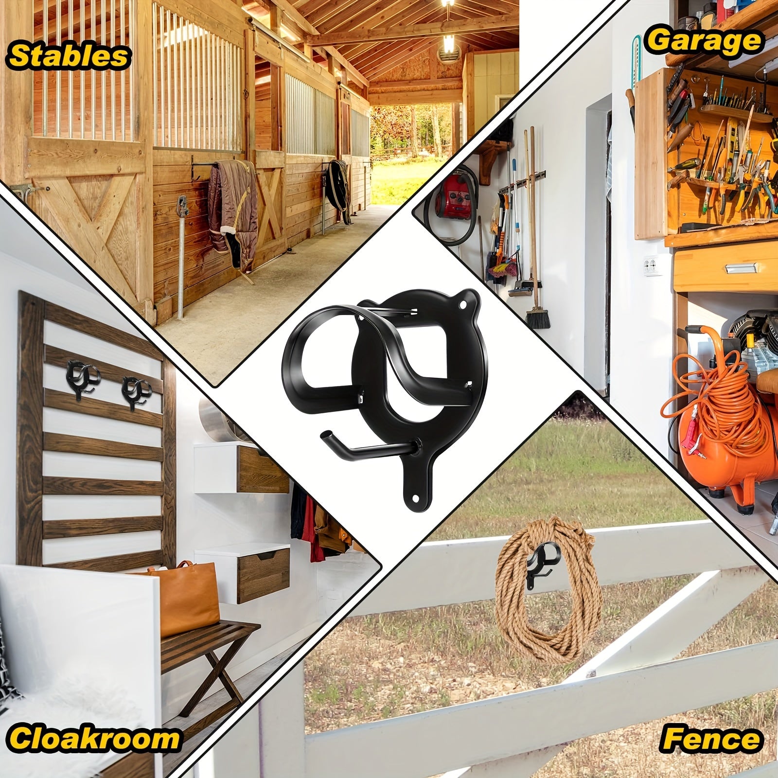 Wall Mount Horse Bridle Rack with Tubes and Screw