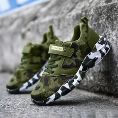 Boy's Camo Knit Running Shoes Soft Sole Sneakers