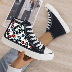 Panda Print Plush Lined Chunky Sneakers for Fall Winter