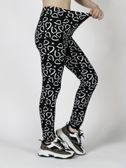 Heart Print Skinny Leggings Every Stretchy Leggings Women's Clothing