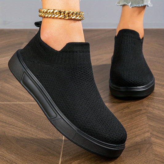 Women's Knit Slip On Sneakers Lightweight Outdoor Shoes