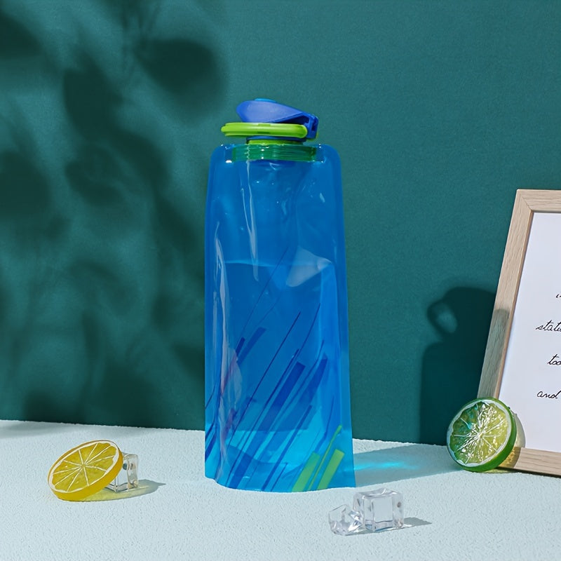 2pcs Portable Sports Water Bottle 700ml Foldable Water Bag