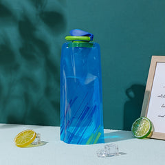 2pcs Portable Sports Water Bottle 700ml Foldable Water Bag