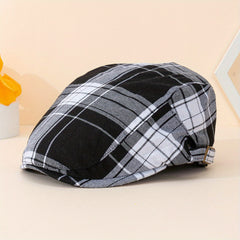 Retro Plaid Pattern Dopamine Style Peaked Cap for Party