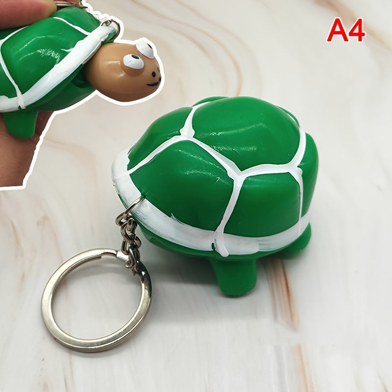 Tortoise Keychain Head Popping Squishy Squeeze Toy