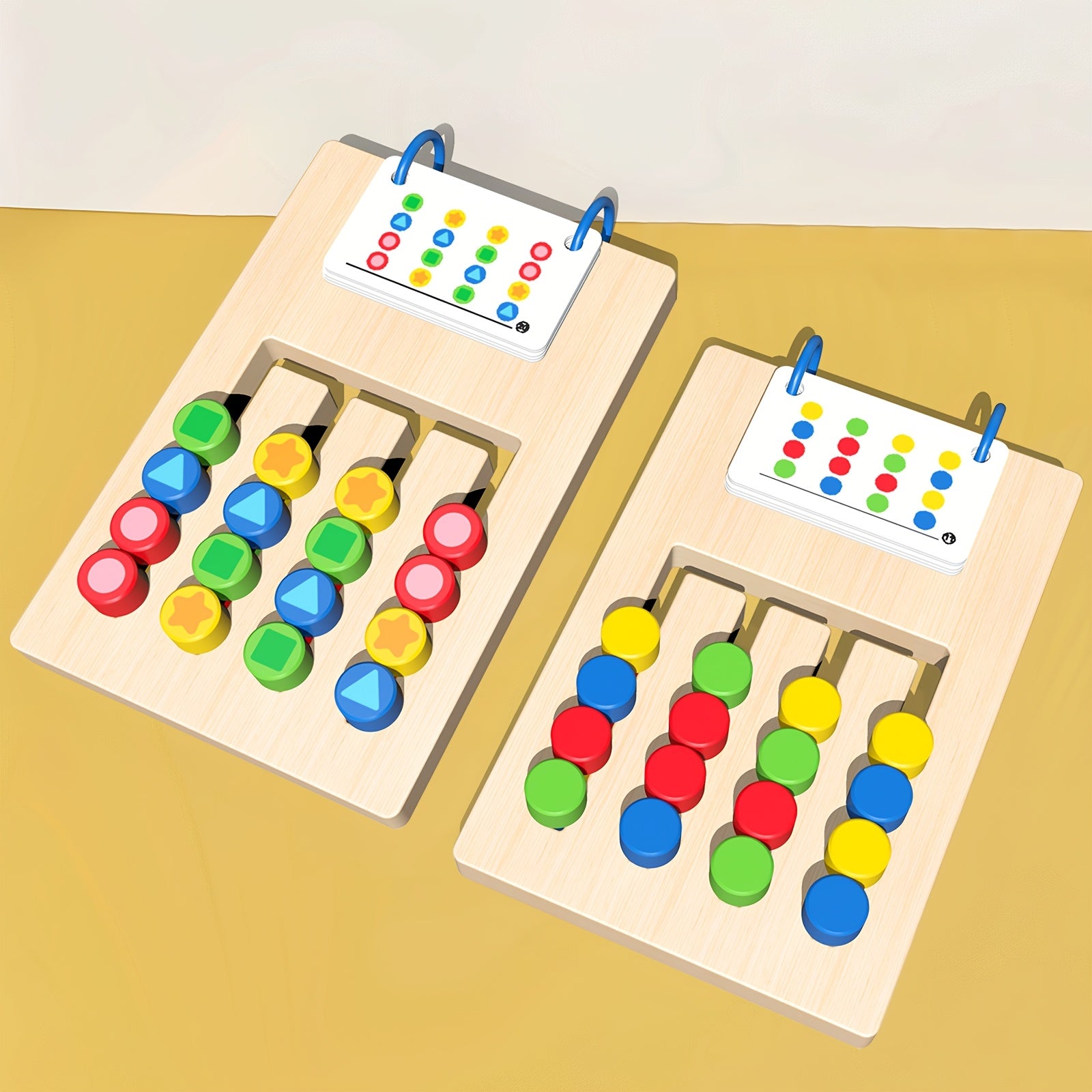 Wooden Matching Busy Toy for Kids Double Sided Educational Preschool Game