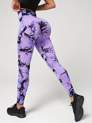 Tie Dye Sports Seamless High Waist Yoga Leggings