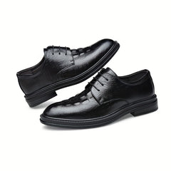 Men's Crocodile Embossed Oxford Shoes Wear Resistant Non-Slip Dress Shoes