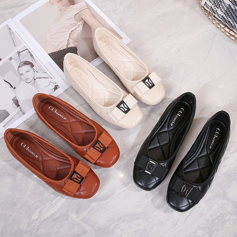 Metal Buckle Decor Ballet Flats - Versatile Women's Shoes