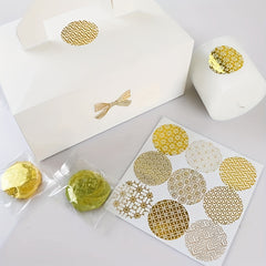 Golden Butterfly Bow Hot Stamping Round Transparent Stickers