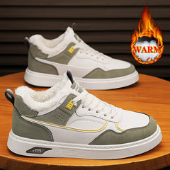 Men's Winter Skate Shoes Warm Plush Lining Non Slip Lace Up Outdoor Shoes