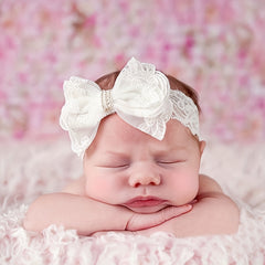 Lace Bow Headband for Newborn Girls - Cute Hair Accessory