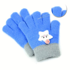 Kids Winter Plush Cartoon Touch Screen Gloves Ages 3-7