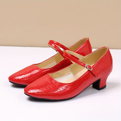 Chunky Low Heels Latin Dance Shoes Soft Sole Dancing Shoes