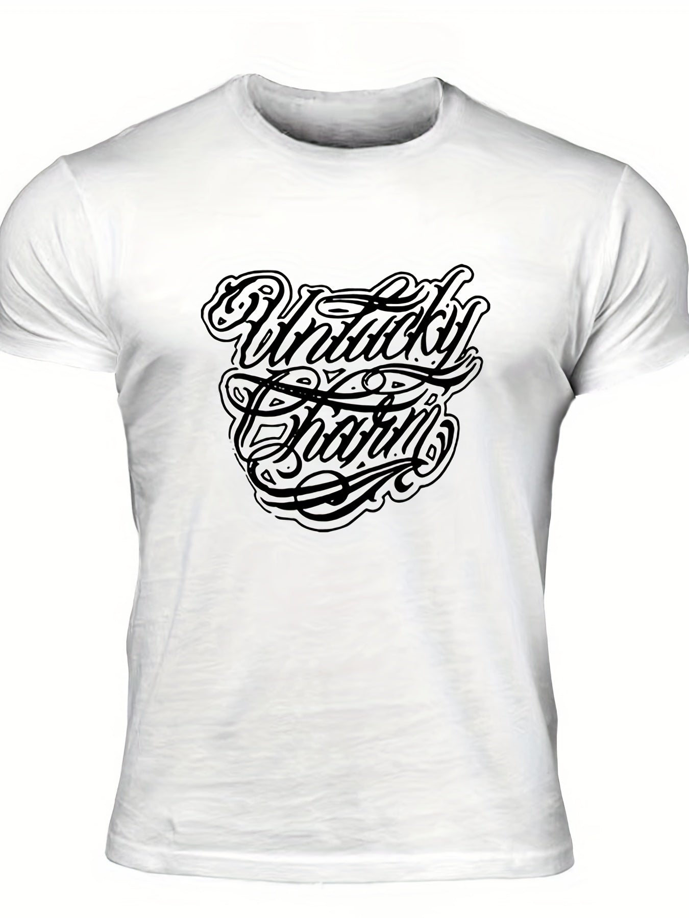 Men's Unlucky Charm Print T-shirt for Summer Outdoor