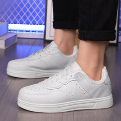 Breathable Faux Leather Flat Skate Shoes