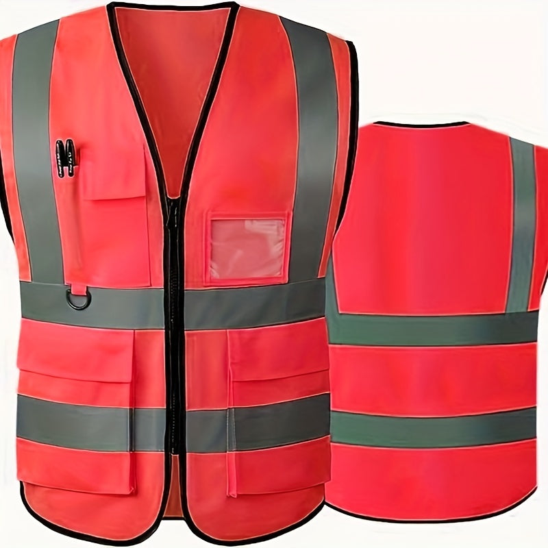 Reflective Safety Vests With Pockets And Zippers