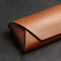 Men's Vintage Brown PU Leather Myopia Glasses Case