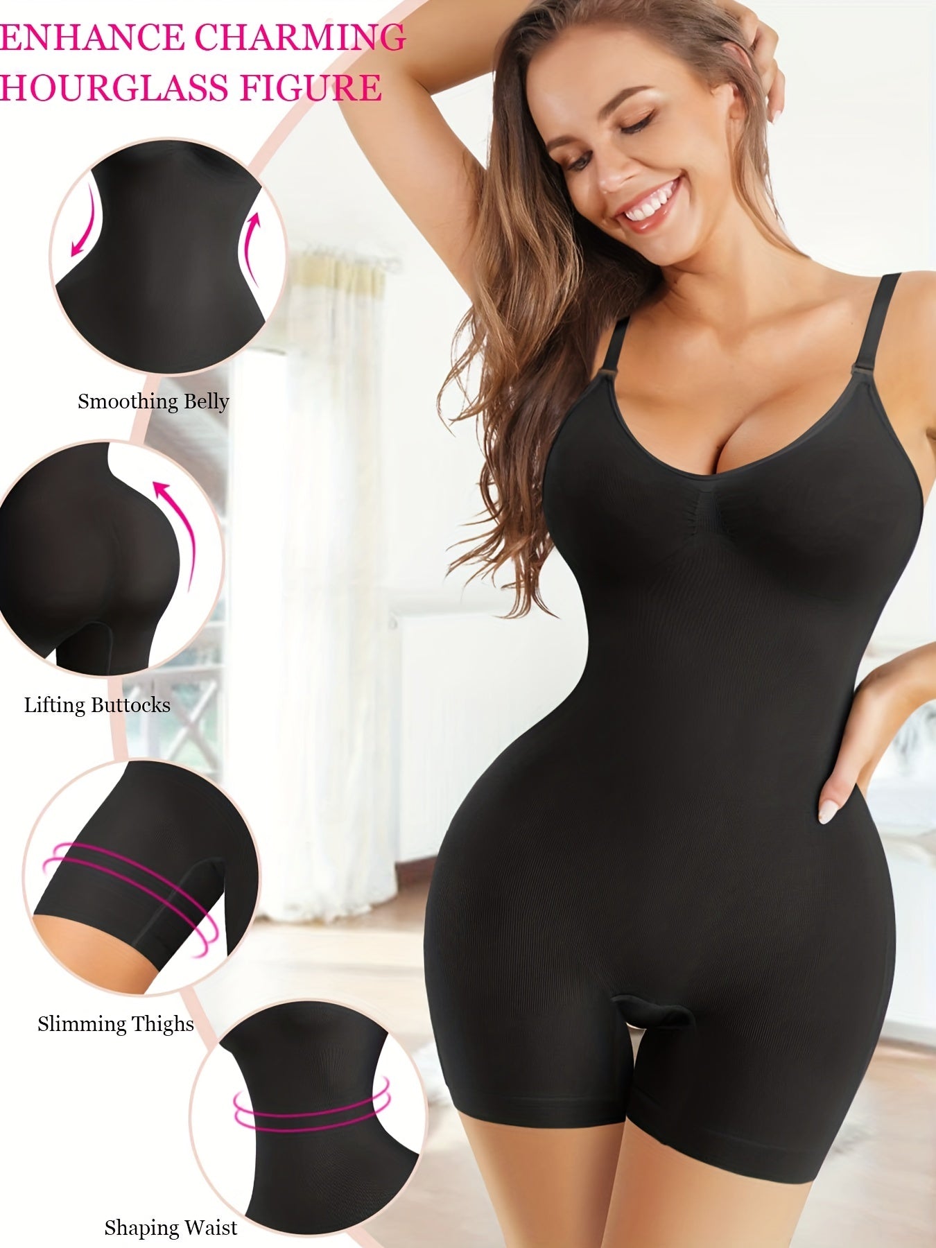 Solid Shaping Bodysuit V Neck Tummy Control Body Shaper