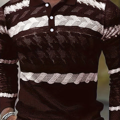 Men's Vintage Long Sleeve Shirt Casual Slightly Stretch Lapel