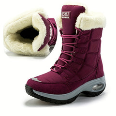 Women's Thermal Winter Boots Lace Up Soft Sole Non slip Snow Warm Shoes
