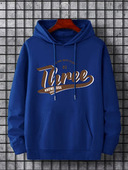 Men's Three Print Hoodie Casual Stretch Hooded Sweatshirt