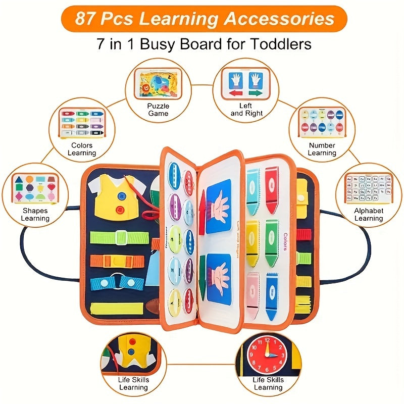 Busy Board Montessori Sensory Toy Educational Travel Toy Fine Motor Skills