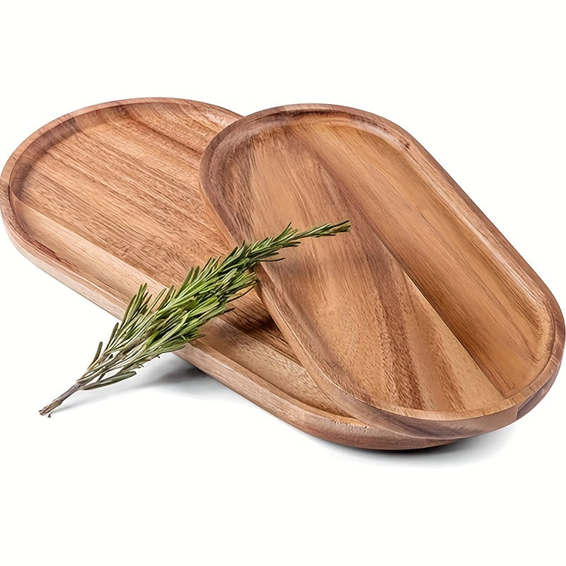 Oval Wood Tray For Serving Food Snacks Drinks Sushi Steak