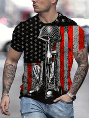 Men's Casual Street Style Print T-shirt for Summer