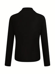 Solid Open Front Blazer Long Sleeve Work Office Outerwear