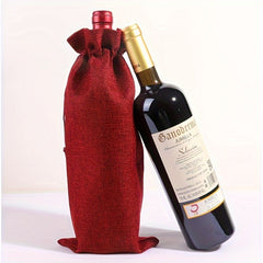 12pcs Burlap Wine Gift Bags Drawstring Xmas Wedding Birthday Holiday Party