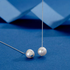 Pearl Tassel Earrings Chain Thread Gift For Girls