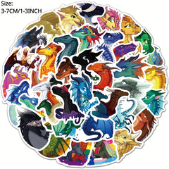 60pcs Fire Wing Dragon Anime Phone Case Stickers Waterproof DIY Decoration