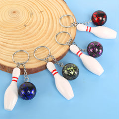 8pcs Mini Bowling Keychain Bowling Key Pendant For Party Classroom Birthday Gift