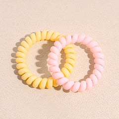 Solid Telephone Wire Scrunchie Elastic Hair Tie Accessory